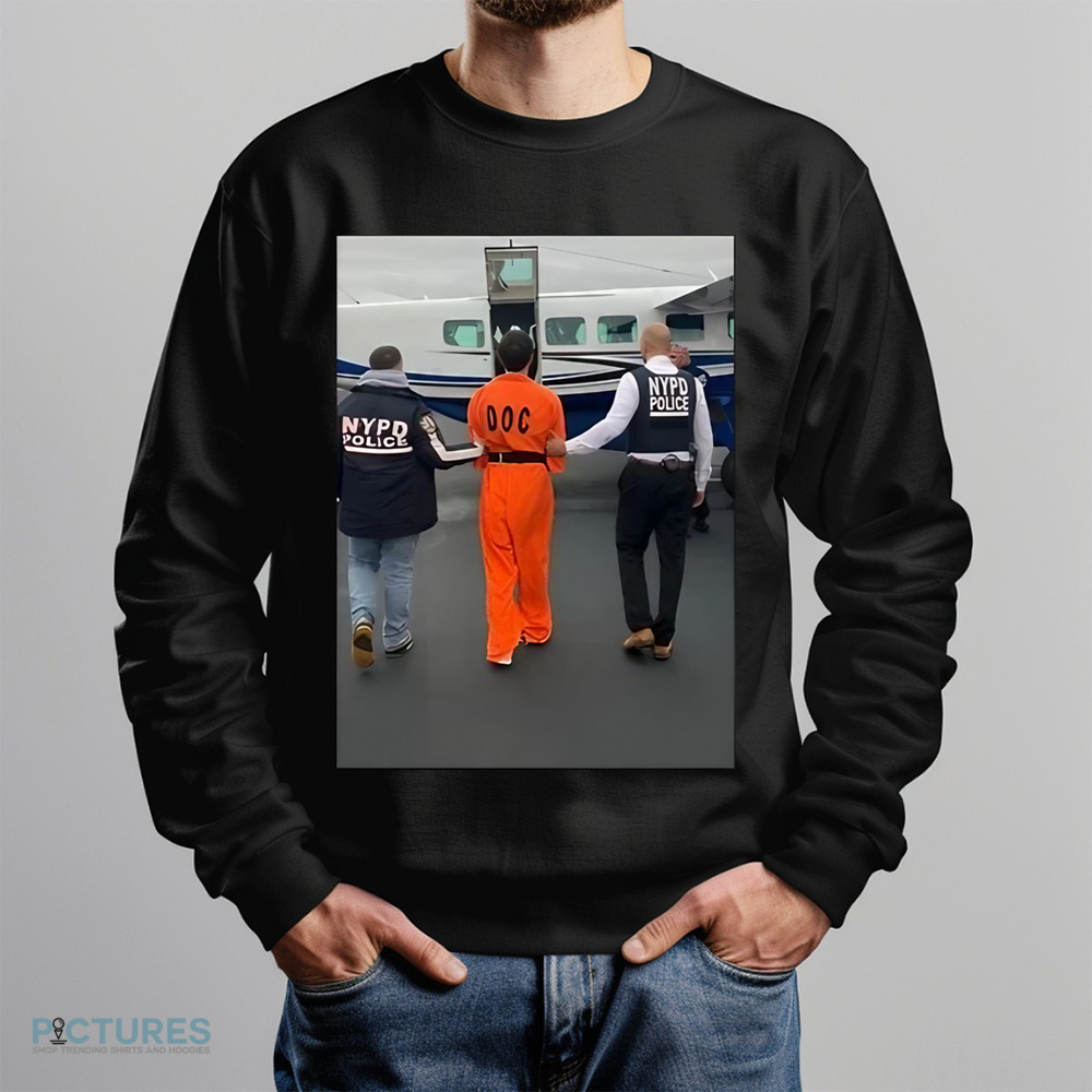 Luigi Mangioni Is Escorted From An Nypd Helicopter In New York City Shirt