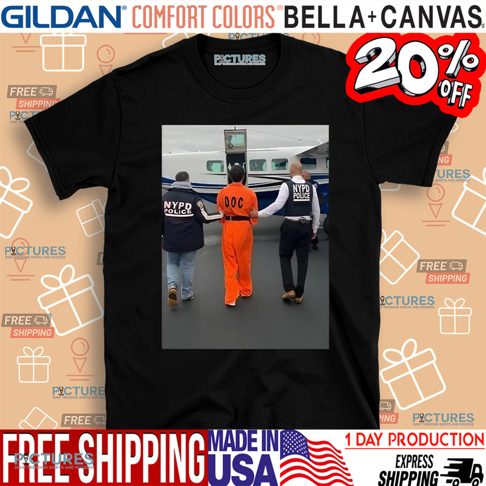 Luigi Mangioni Is Escorted From An Nypd Helicopter In New York City Shirt