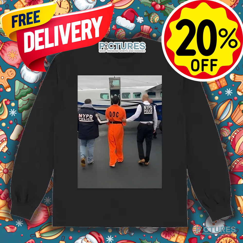 Luigi Mangioni Is Escorted From An Nypd Helicopter In New York City Shirt