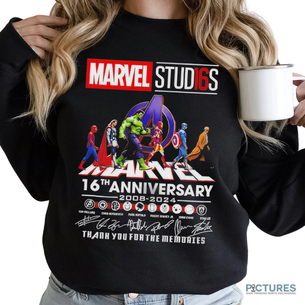 Marvel Studios Abbey Road 16th Anniversary 2008 2024 thank you for the memories signatures shirt
