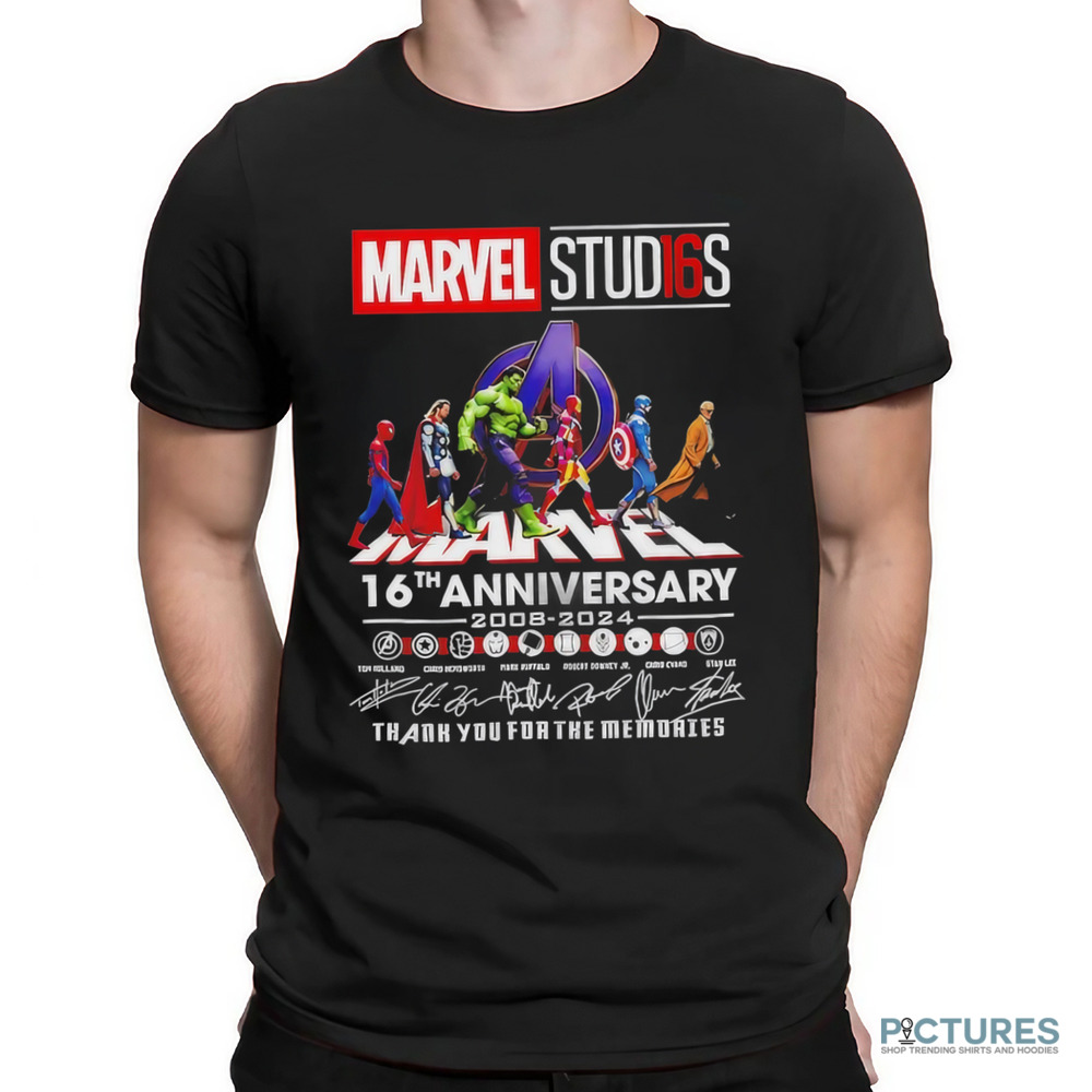 Marvel Studios Abbey Road 16th Anniversary 2008 2024 thank you for the memories signatures shirt