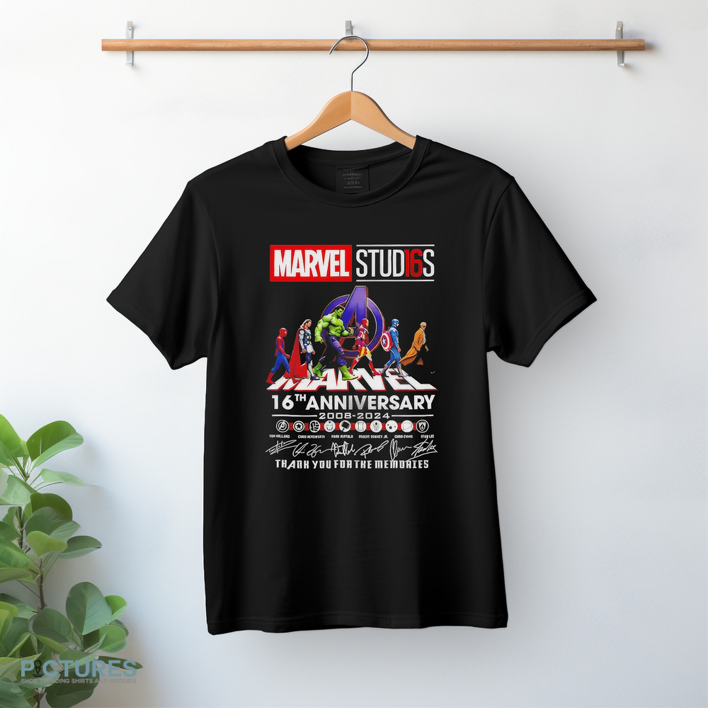 Marvel Studios Abbey Road 16th Anniversary 2008 2024 thank you for the memories signatures shirt