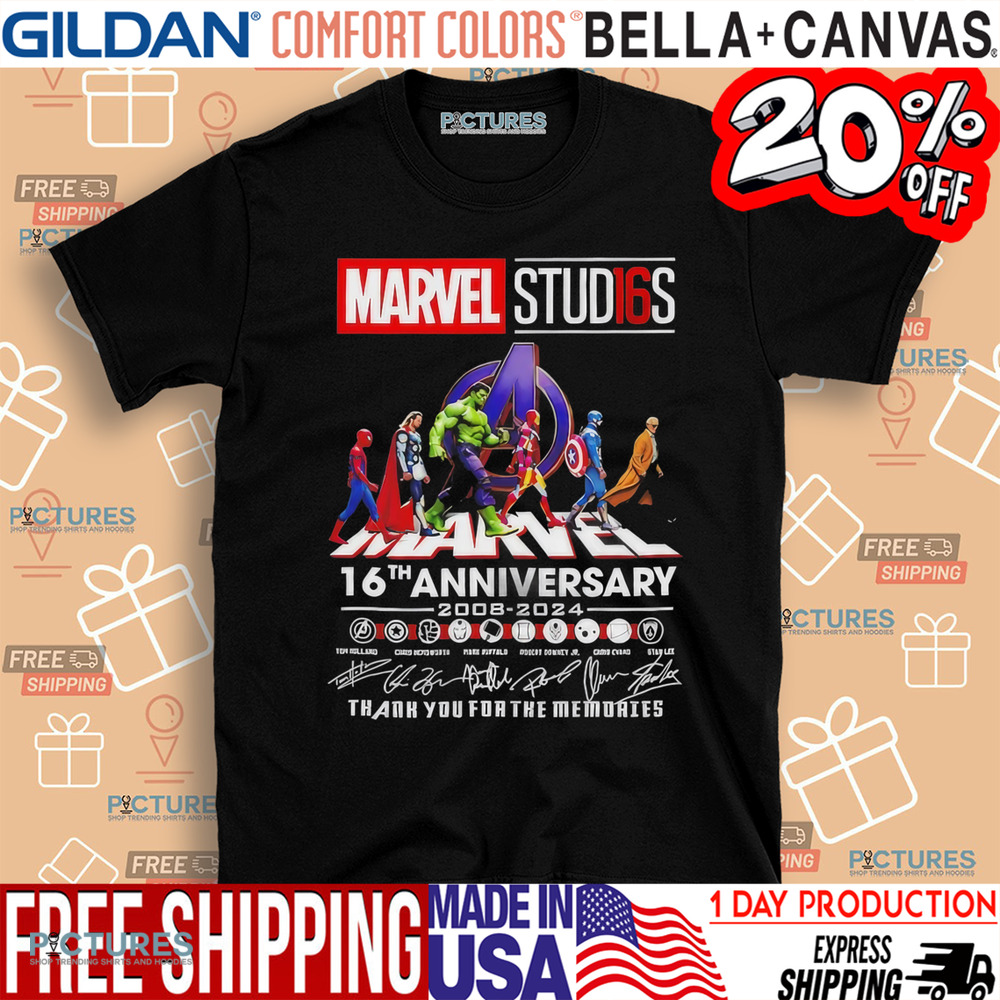 Marvel Studios Abbey Road 16th Anniversary 2008 2024 thank you for the memories signatures shirt