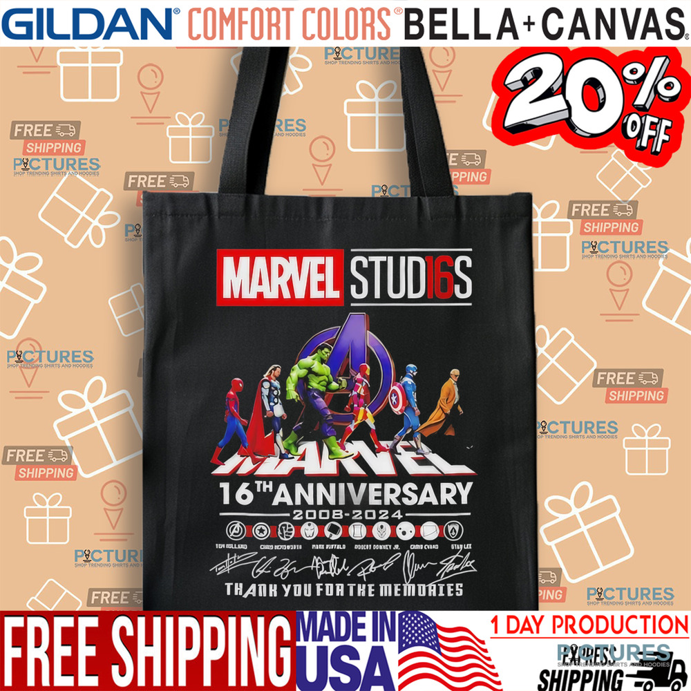 Marvel Studios Abbey Road 16th Anniversary 2008 2024 thank you for the memories signatures shirt