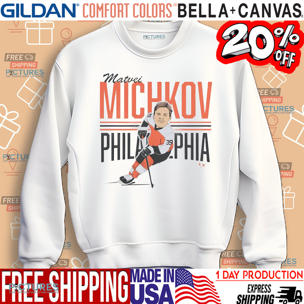 Matvei Michkov Philadelphia Center Ice Caricature Shirt
