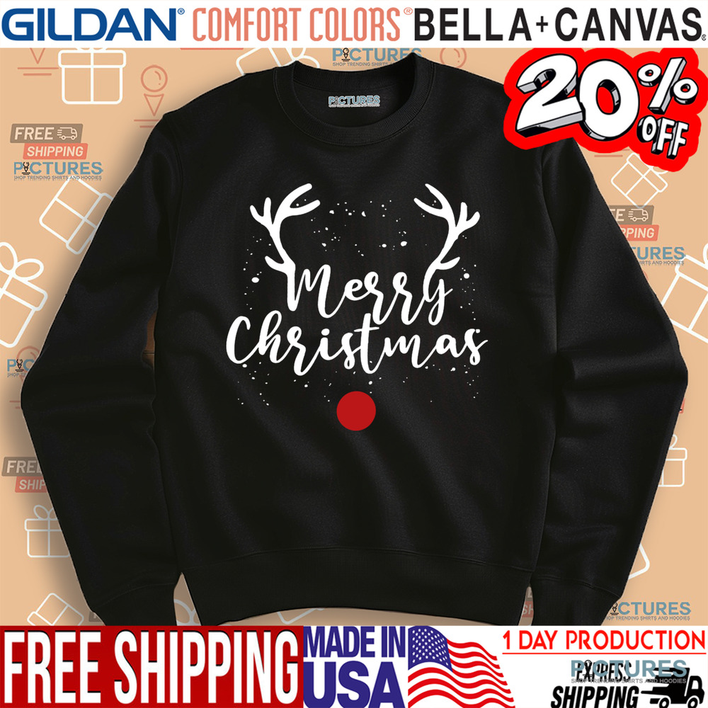 Merry Christmas Antlers Deer Shirt
