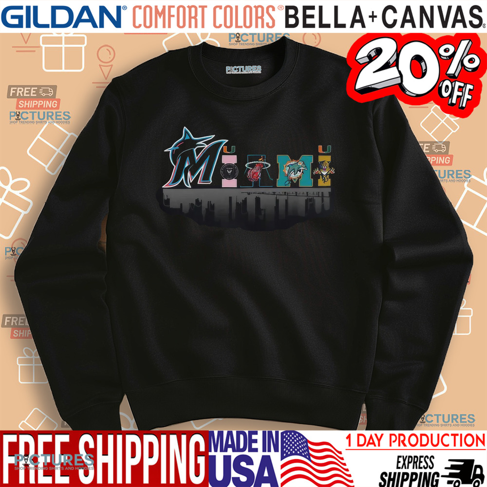 Miami City Sport Team Skyline 2025 Shirt
