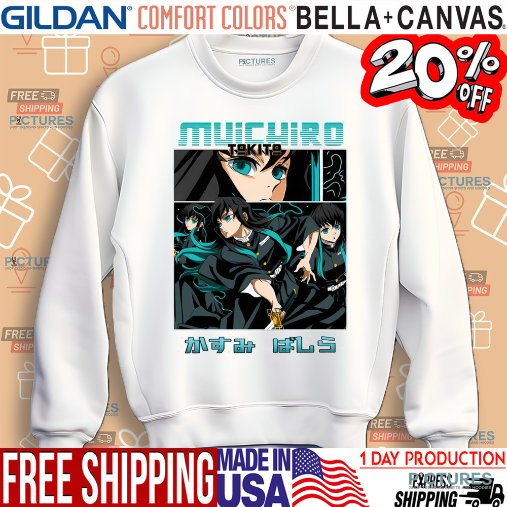 Muichiro Tokito Kimetsu no Yaiba Demon Slayer Anime Black Shirt