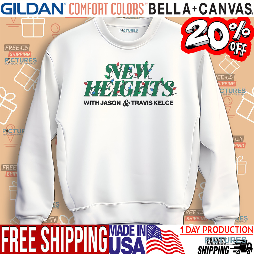 New Heights Podcast Holiday Lights With Jason And Travis Kelce Kansas City Chiefs Christmas 2024 Shirt