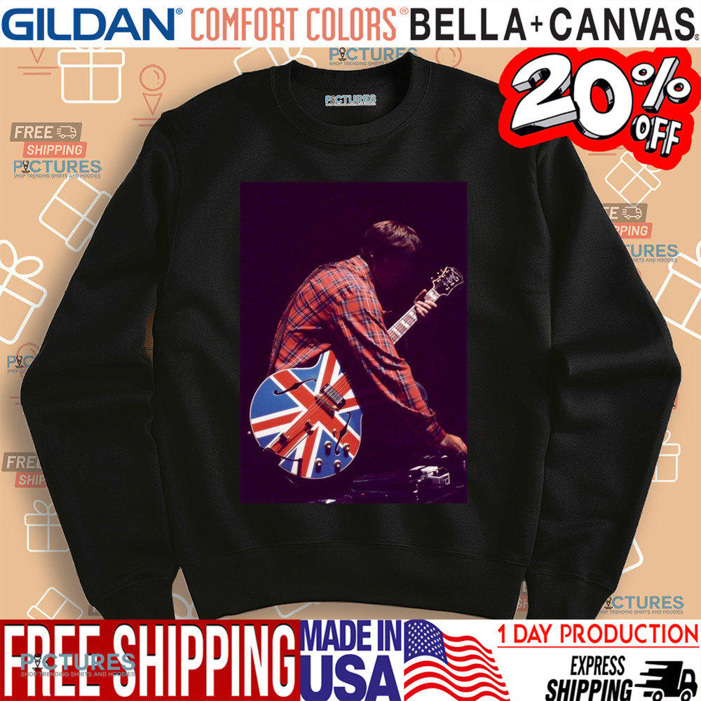 Oasis Band With USA Flag Guitar Shirt