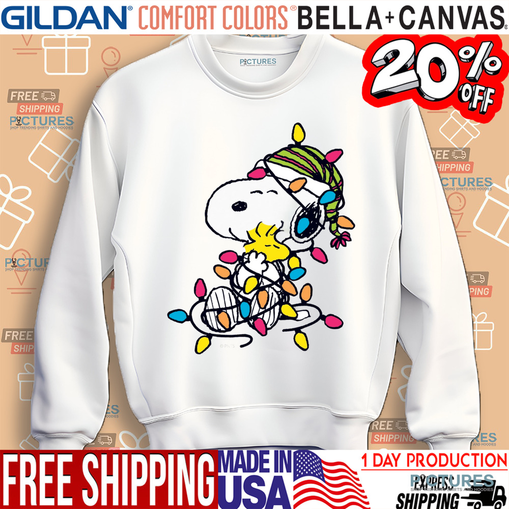 Peanuts Snoopy Woodstock Christmas Light Holiday Shirt