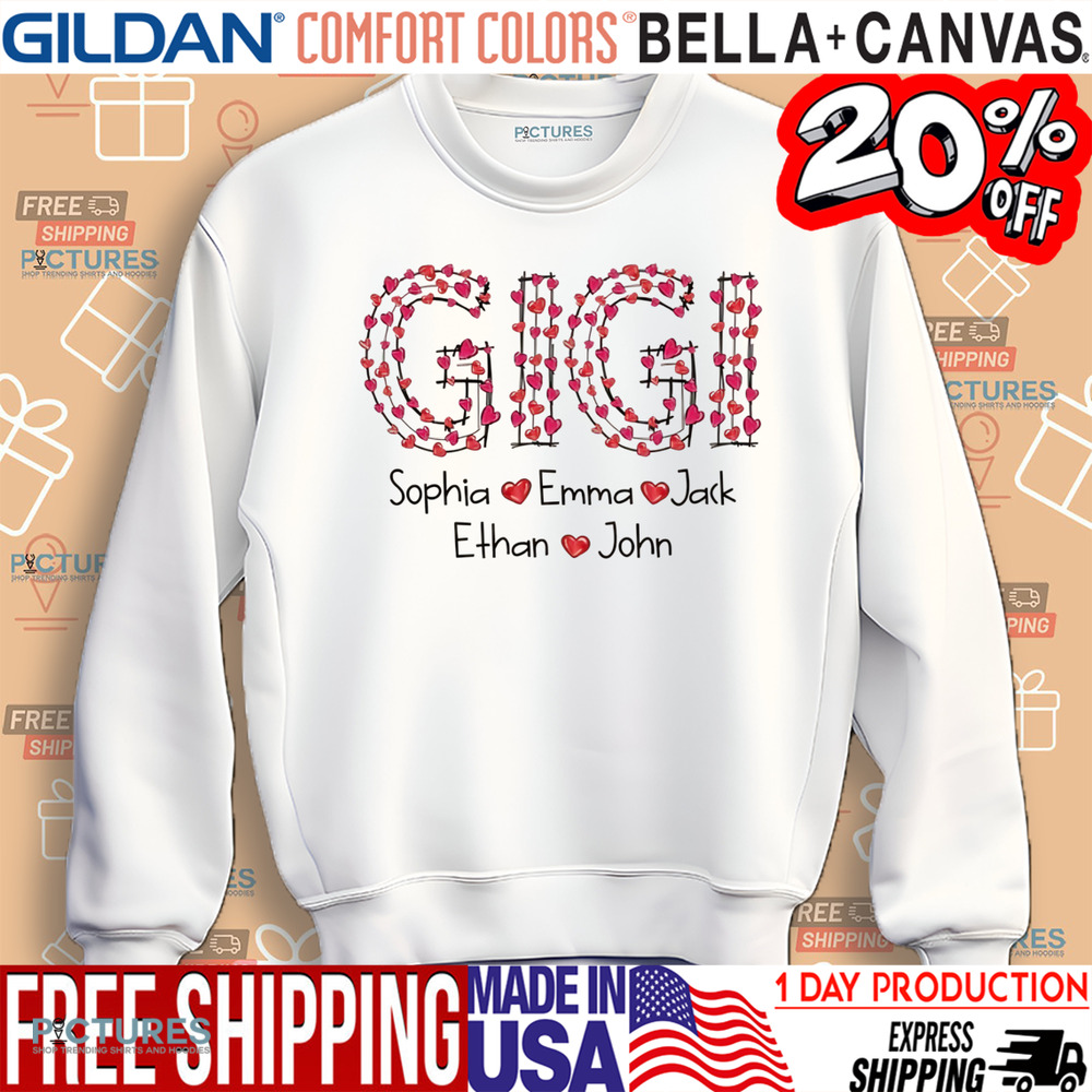 Personalized Gigi heart font shirt