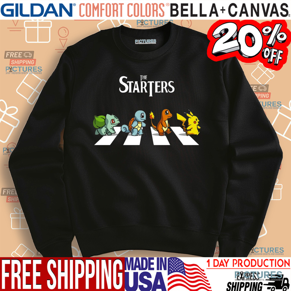 Pokemon The Starters On Abbey Road Shirt