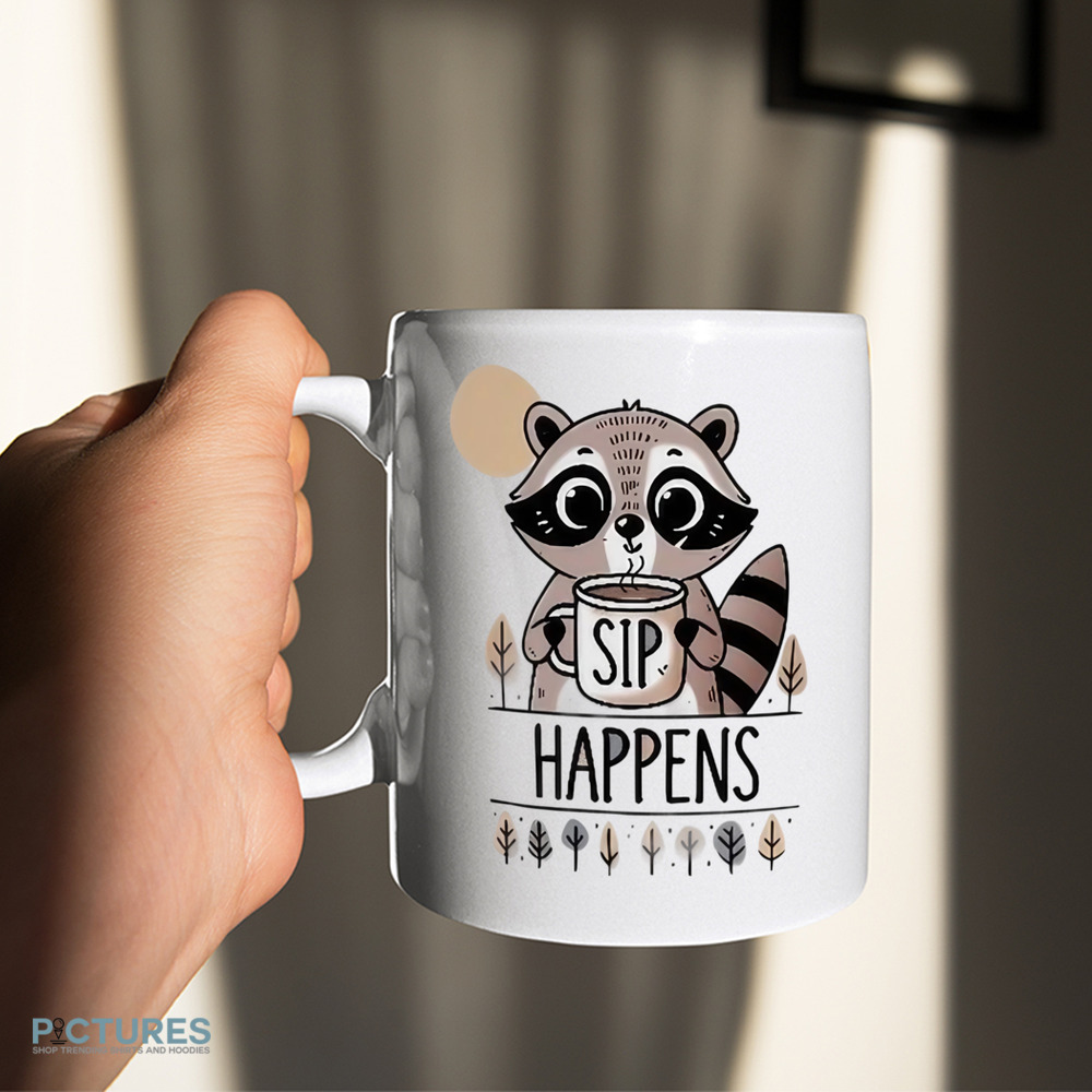 Raccoon Sip Happens Mug