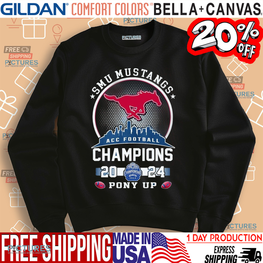 SMU Mustangs ACC Football Champions 2024 Pony Up Shirt