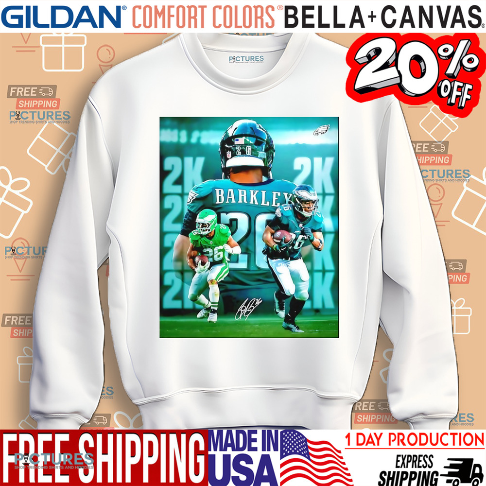 Saquon 2k Barkley Philadelphia Eagles signature poster shirt