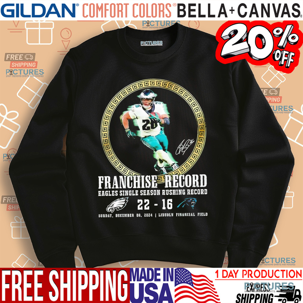 Saquon Barkley franchise record Eagles single season rushing record shirt