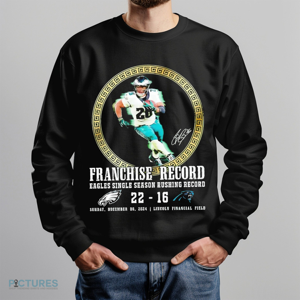 Saquon Barkley franchise record Eagles single season rushing record shirt