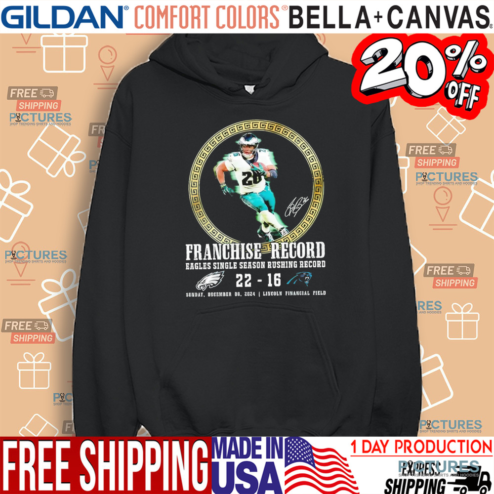 Saquon Barkley franchise record Eagles single season rushing record shirt