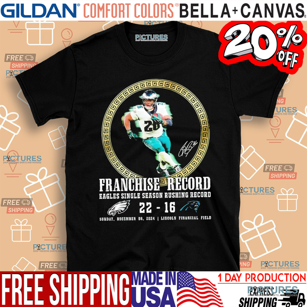 Saquon Barkley franchise record Eagles single season rushing record shirt