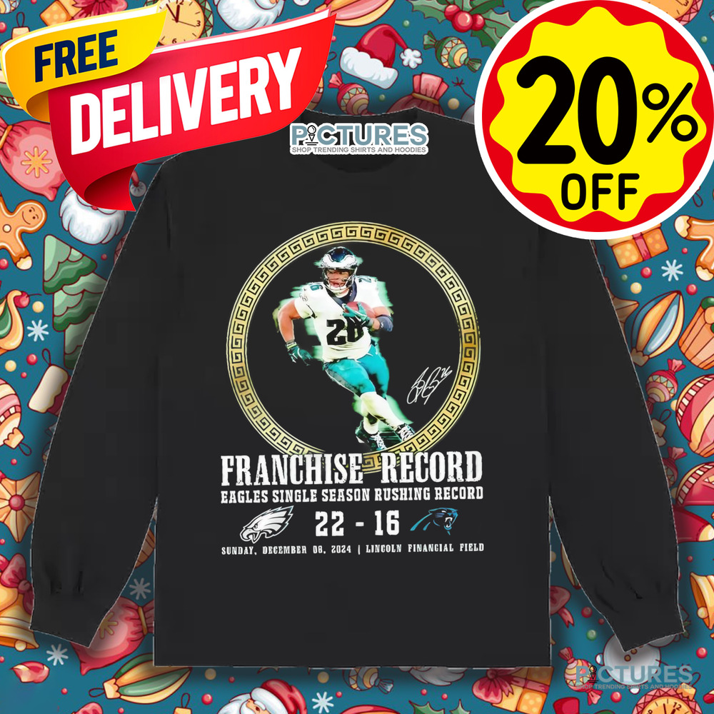 Saquon Barkley franchise record Eagles single season rushing record shirt
