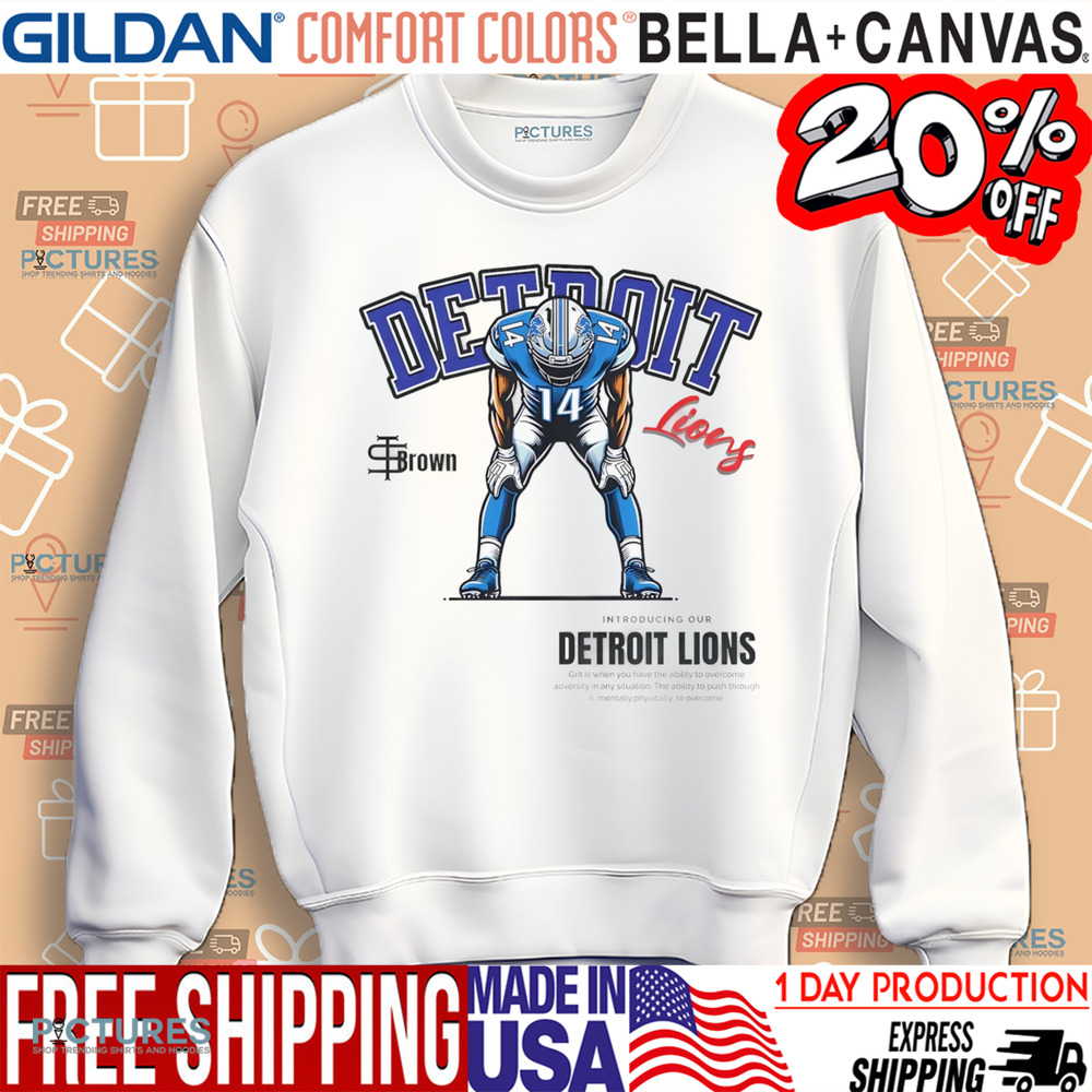 Tan St. Brown Detroit Lions shirt