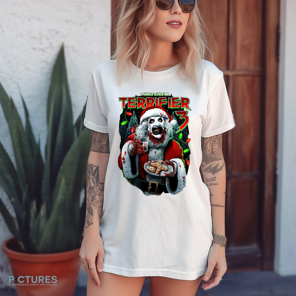 Terrifier 3 A Damien Leone Film Milk And Carnage Clown Xmas Shirt