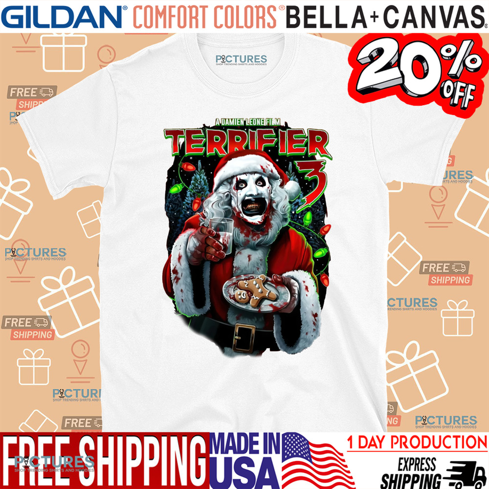 Terrifier 3 A Damien Leone Film Milk And Carnage Clown Xmas Shirt