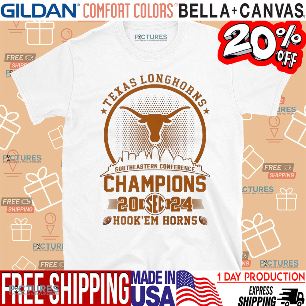 Texas Longhorns Southeastern Conference Champions Sec 2024 Hook'em Horns Shirt