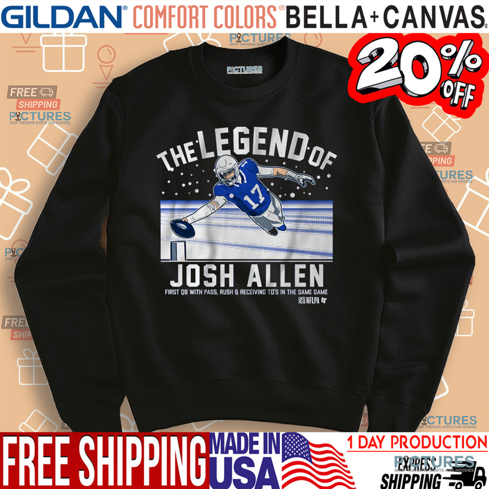 The Legend Of Josh Allen First QB With Pass Rush And Receiving TD's In The Same Game Buffalo Bills Shirt