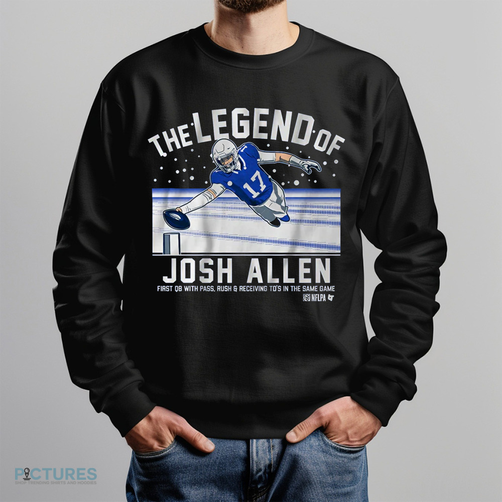 The Legend Of Josh Allen First QB With Pass Rush And Receiving TD's In The Same Game Buffalo Bills Shirt
