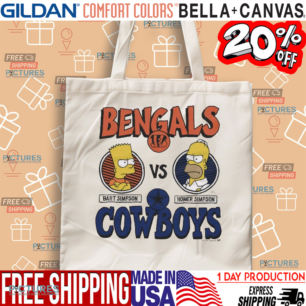 The Simpsons Bart Cincinnati Bengals Vs Homer Dallas Cowboys NFL Shirt The Simpsons Bart Cincinnati Bengals Vs Homer Dallas Cowboys NFL Shirt