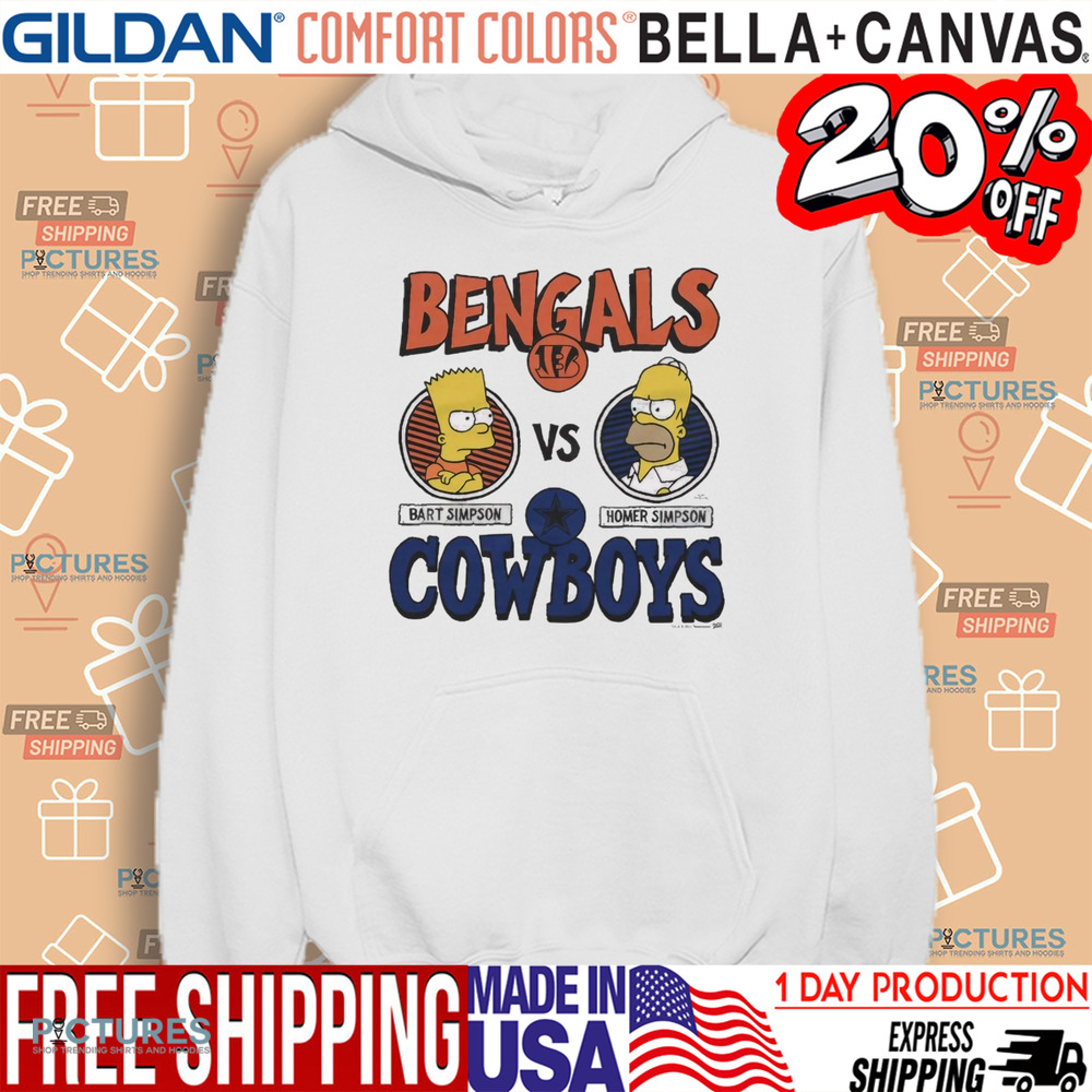 The Simpsons Bart Cincinnati Bengals Vs Homer Dallas Cowboys NFL Shirt The Simpsons Bart Cincinnati Bengals Vs Homer Dallas Cowboys NFL Shirt