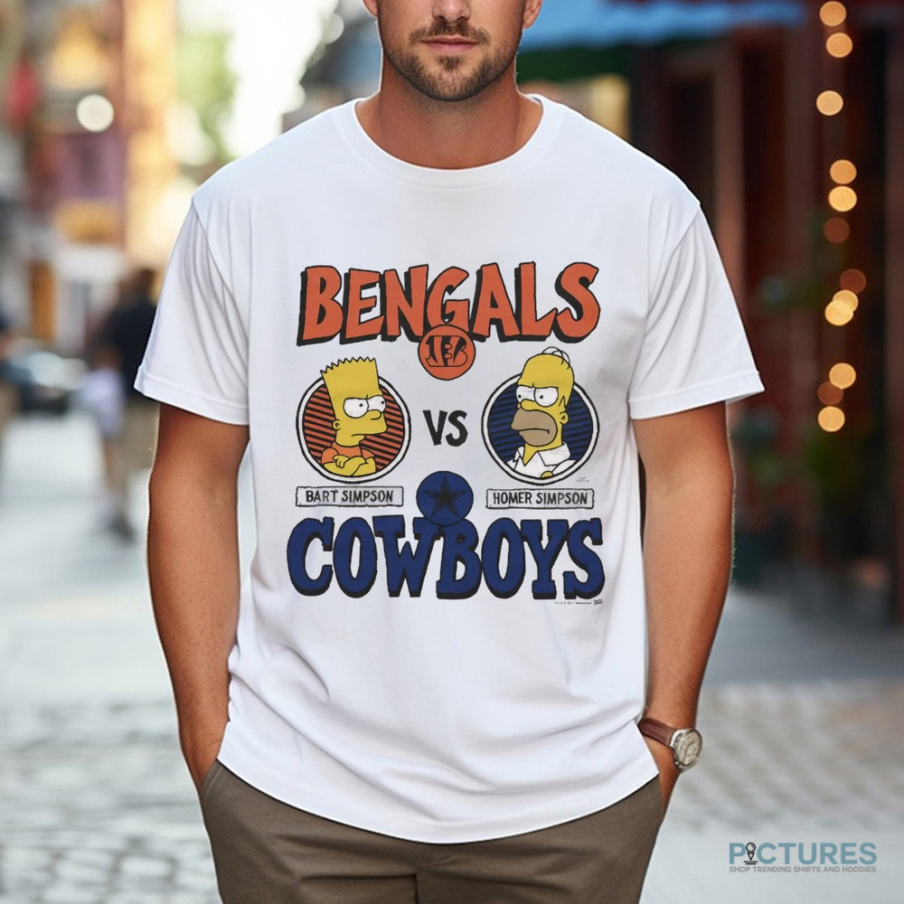 The Simpsons Bart Cincinnati Bengals Vs Homer Dallas Cowboys NFL Shirt The Simpsons Bart Cincinnati Bengals Vs Homer Dallas Cowboys NFL Shirt