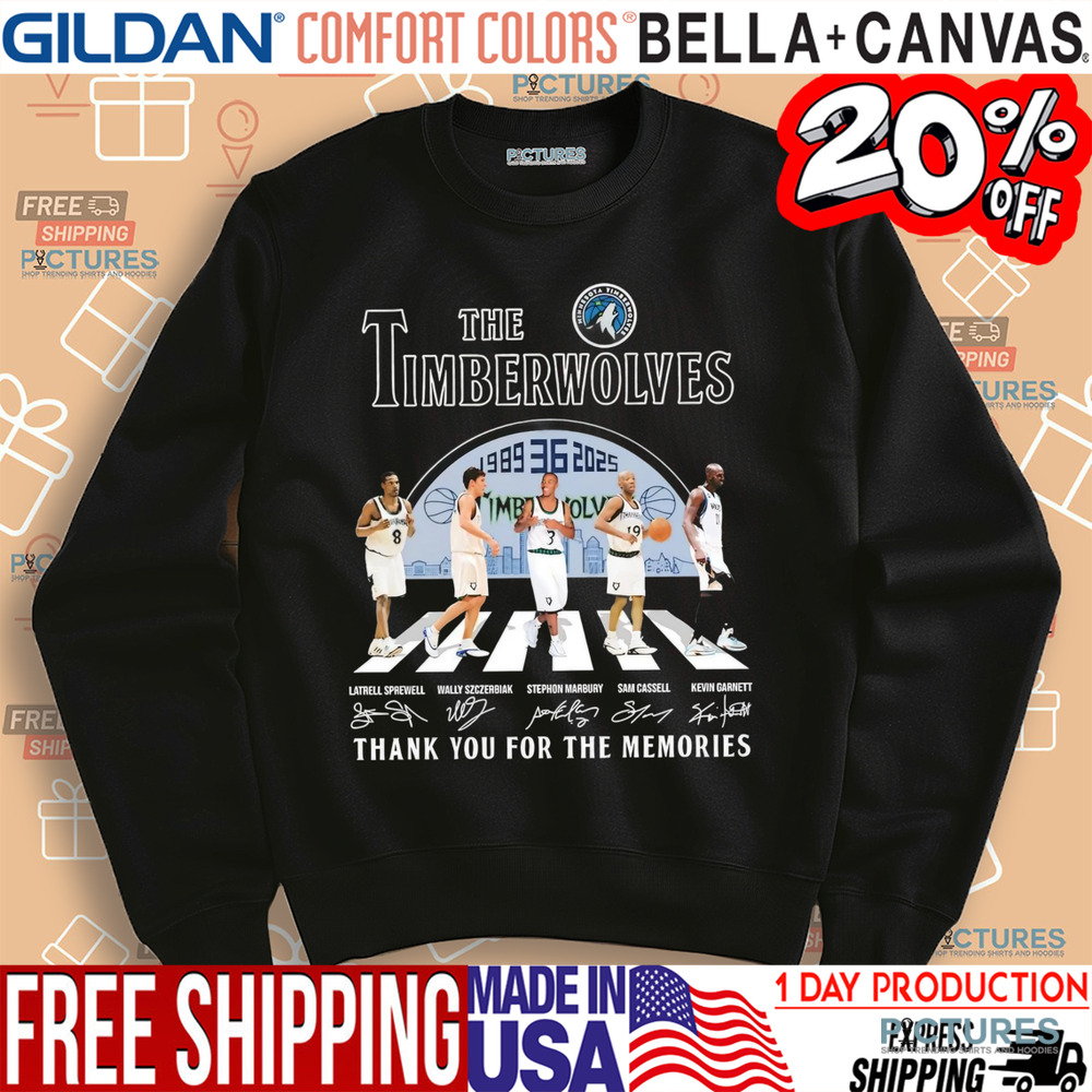 The Timberwolves Abbey Road 36 years 1989 2025 thank you for the memories shirt