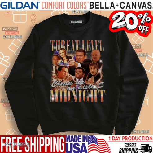 Threat Level Midnight The Office TV Show Clean Up On Aisle S Vintage Bootleg Shirt