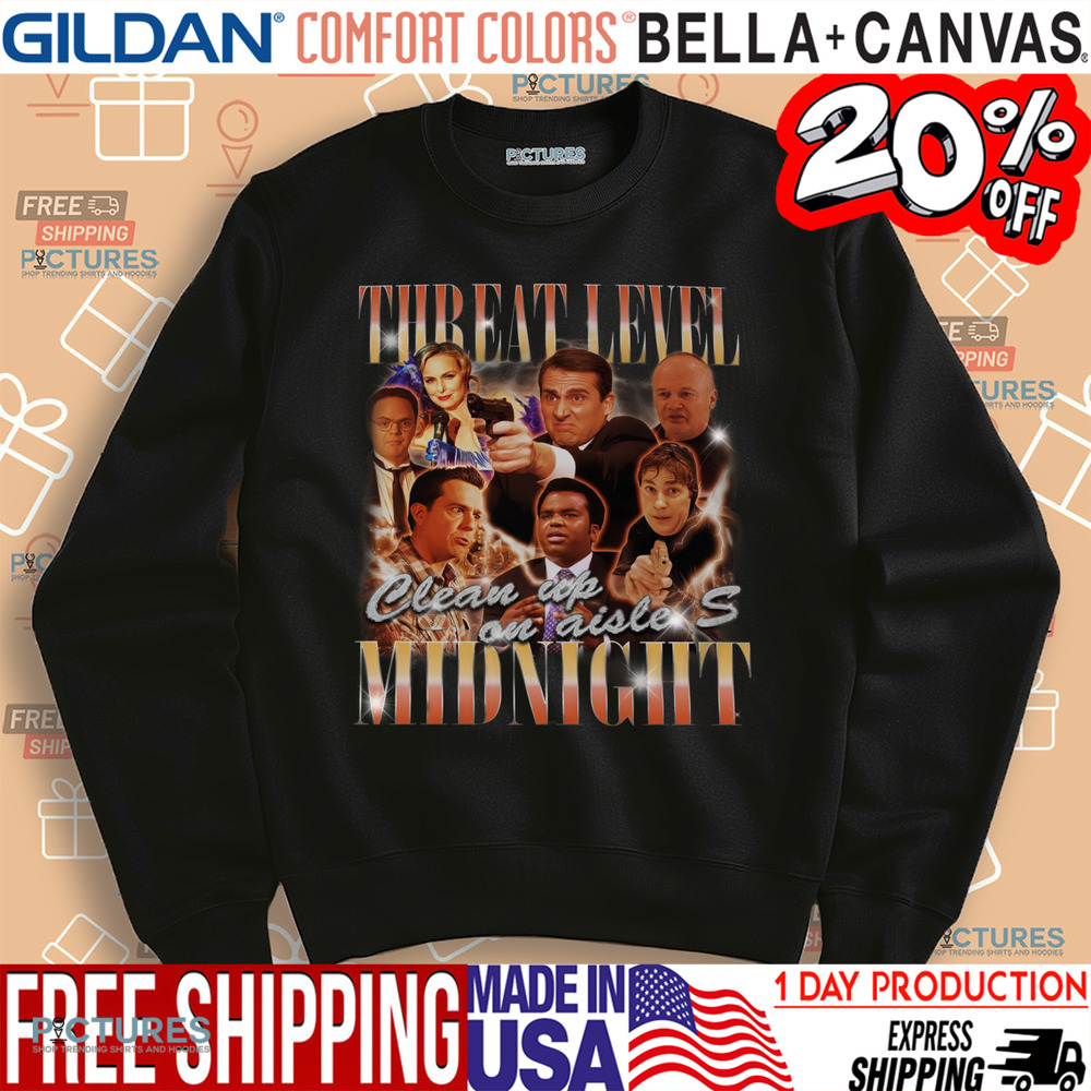 Threat Level Midnight The Office TV Show Clean Up On Aisle S Vintage Bootleg Shirt