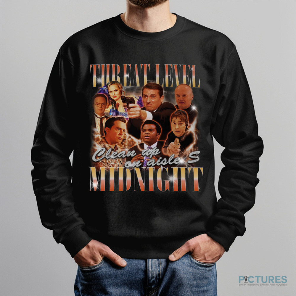 Threat Level Midnight The Office TV Show Clean Up On Aisle S Vintage Bootleg Shirt
