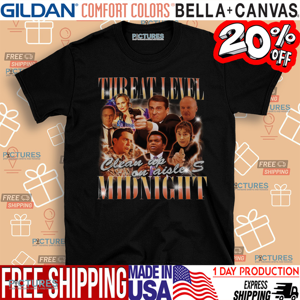 Threat Level Midnight The Office TV Show Clean Up On Aisle S Vintage Bootleg Shirt
