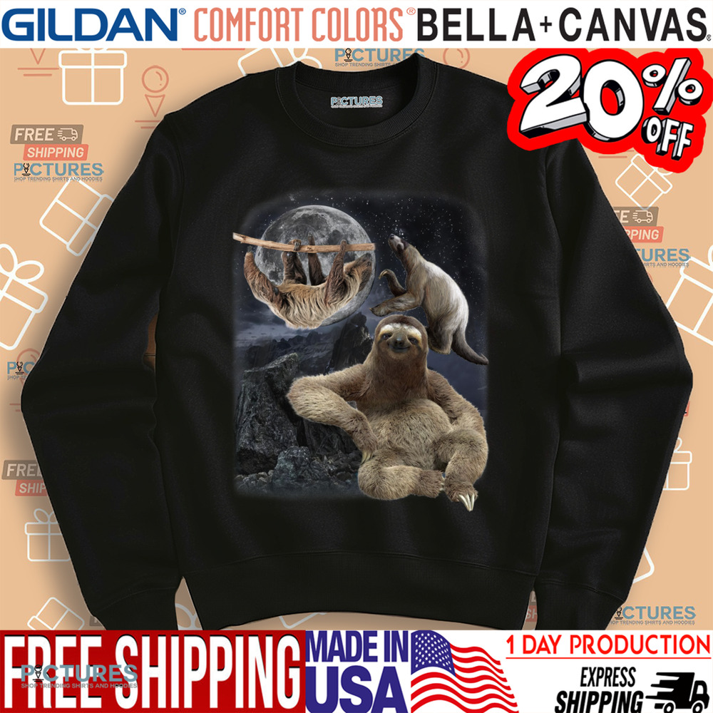 Three Sloths Nature Moon Meme Shirt