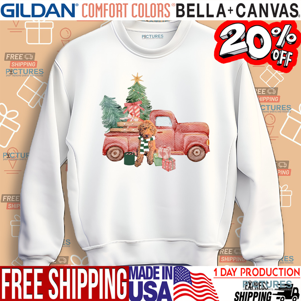 Truck GoldenDoodle Christmas Tree Shirt