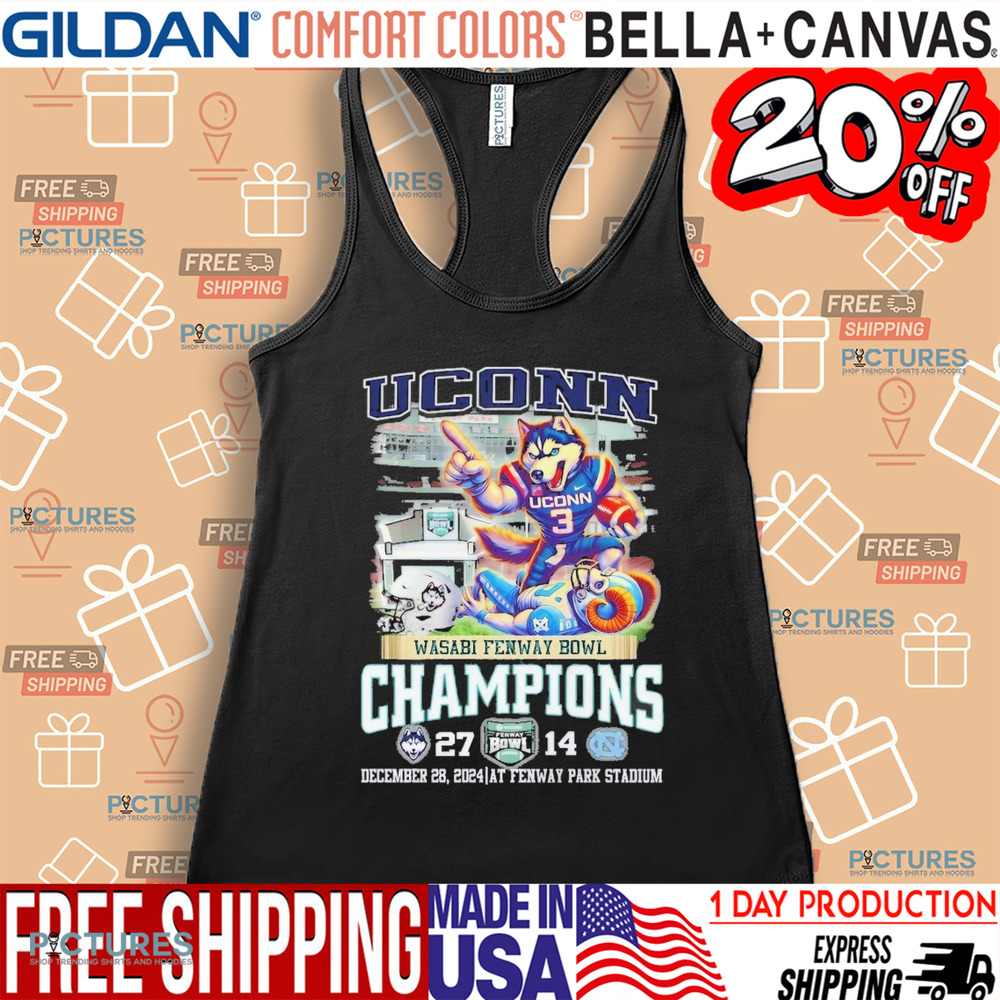 Uconn Wasabi Fenway Bowl Champions 27-14 December 28 2024 At Fenway Park Stadium Shirt