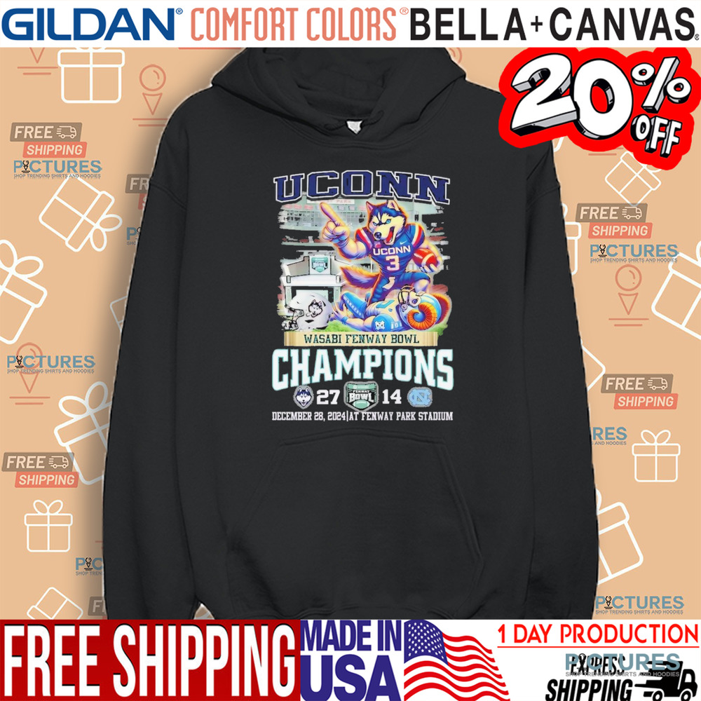 Uconn Wasabi Fenway Bowl Champions 27-14 December 28 2024 At Fenway Park Stadium Shirt