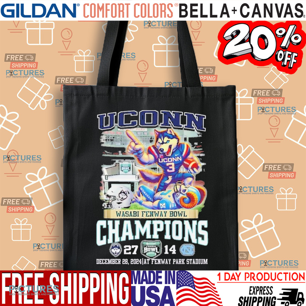 Uconn Wasabi Fenway Bowl Champions 27-14 December 28 2024 At Fenway Park Stadium Shirt