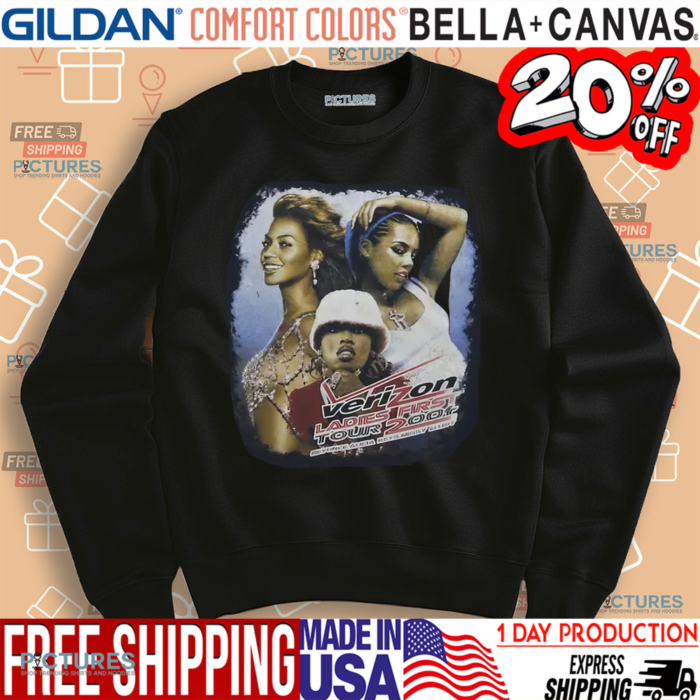 Verizon Ladies First Tour 2004 Beyonce Alicia Keys Missy Elliott Vintage Shirt