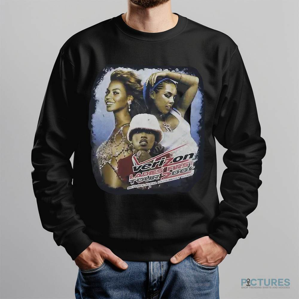 Verizon Ladies First Tour 2004 Beyonce Alicia Keys Missy Elliott Vintage Shirt