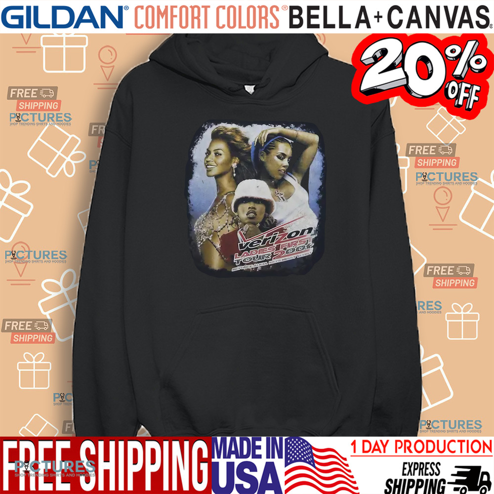 Verizon Ladies First Tour 2004 Beyonce Alicia Keys Missy Elliott Vintage Shirt