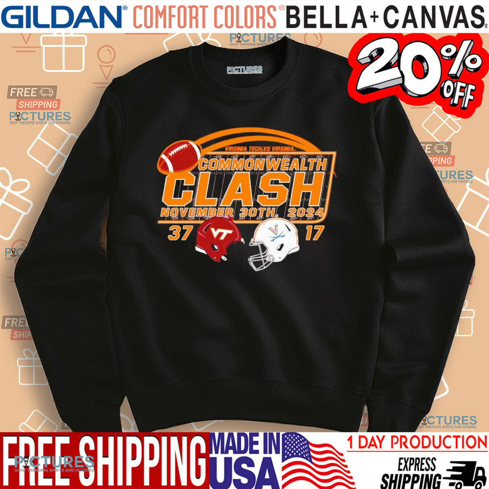 Virginia Tech Hokies vs. Virginia Cavaliers 2024 Commonwealth score shirt