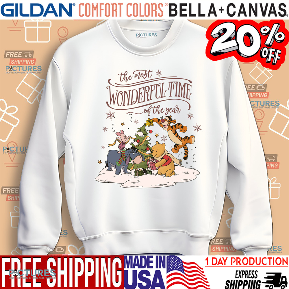 Winnie Pooh and Friends The Most Wonderful Time Of The Year Christmas Shirt