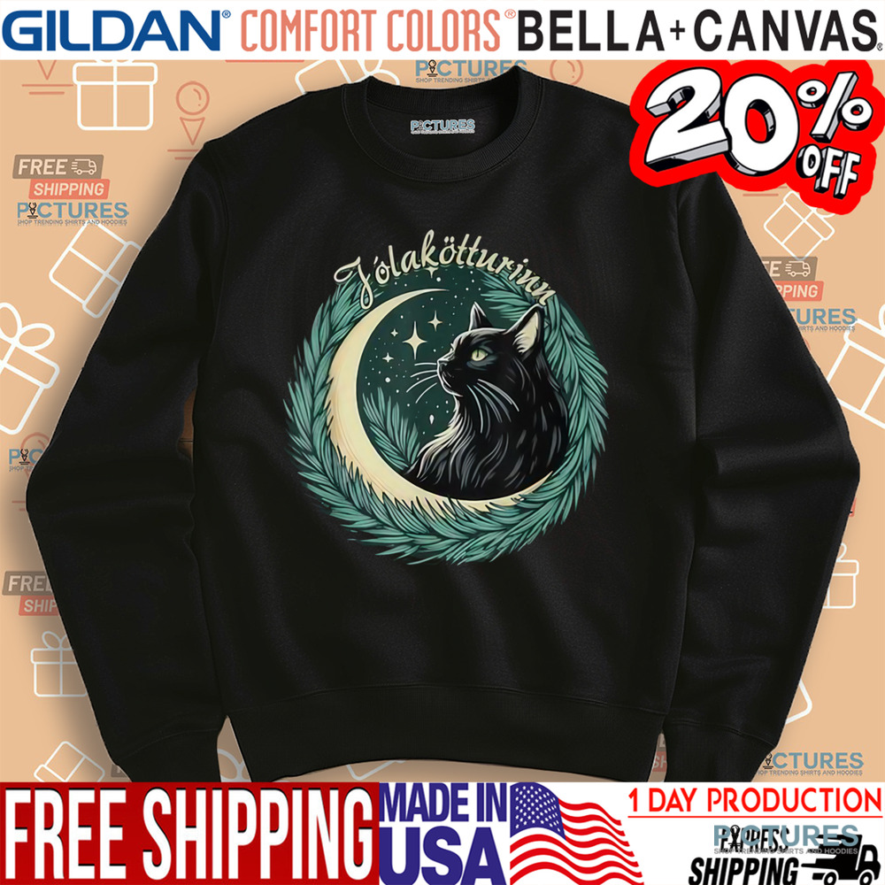 Yule Cat Jolakotturinn Icelandic Christmas Cat Love Feline Shirt